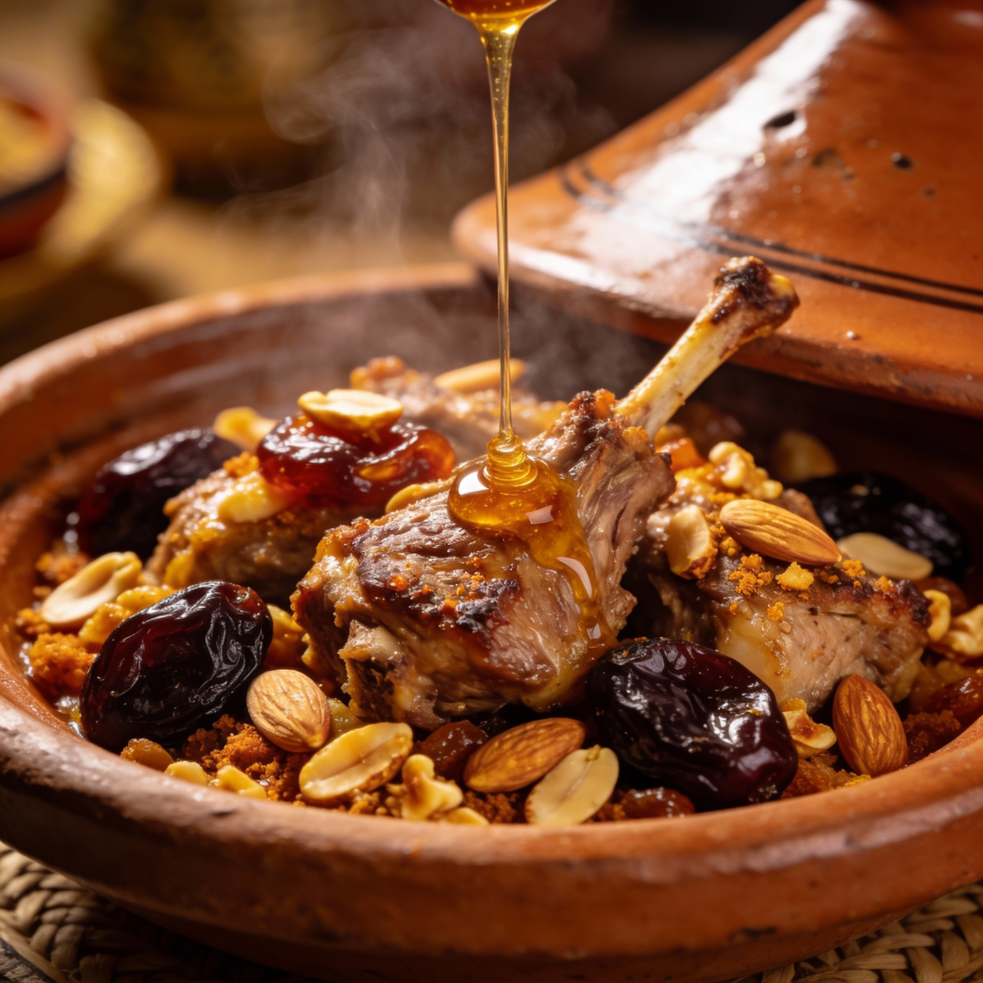 Tajine agneau pruneaux et amandes